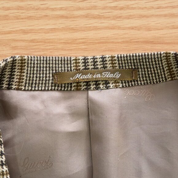 GUCCI Glen Plaid Cashmere Men's Vintage Blazer, Size 52 R, Made in Italy - Picture 6 of 14